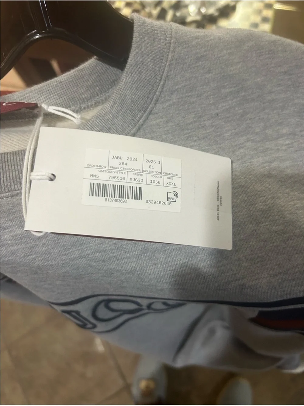 Men’s Gucci jersey cotton sweatshirt, prominent retro style embroidery size XXXL